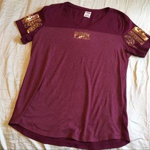 Pink VS Burgundy V-neck